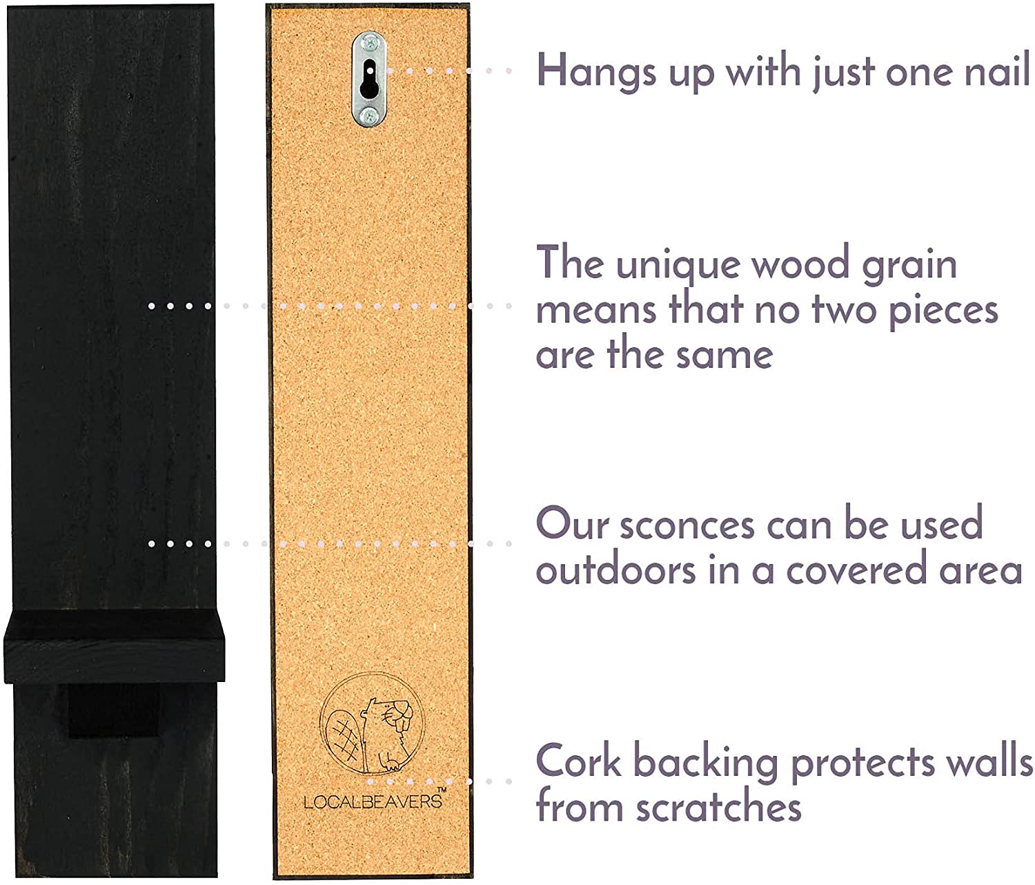 2Pcs Large Wooden Wall Mounted Candle Holder Rustic Pillar Candle Scon –  Dazuma