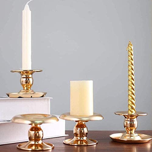 6-Piece Gold Taper Iron Candle Holder Set Table Centerpieces