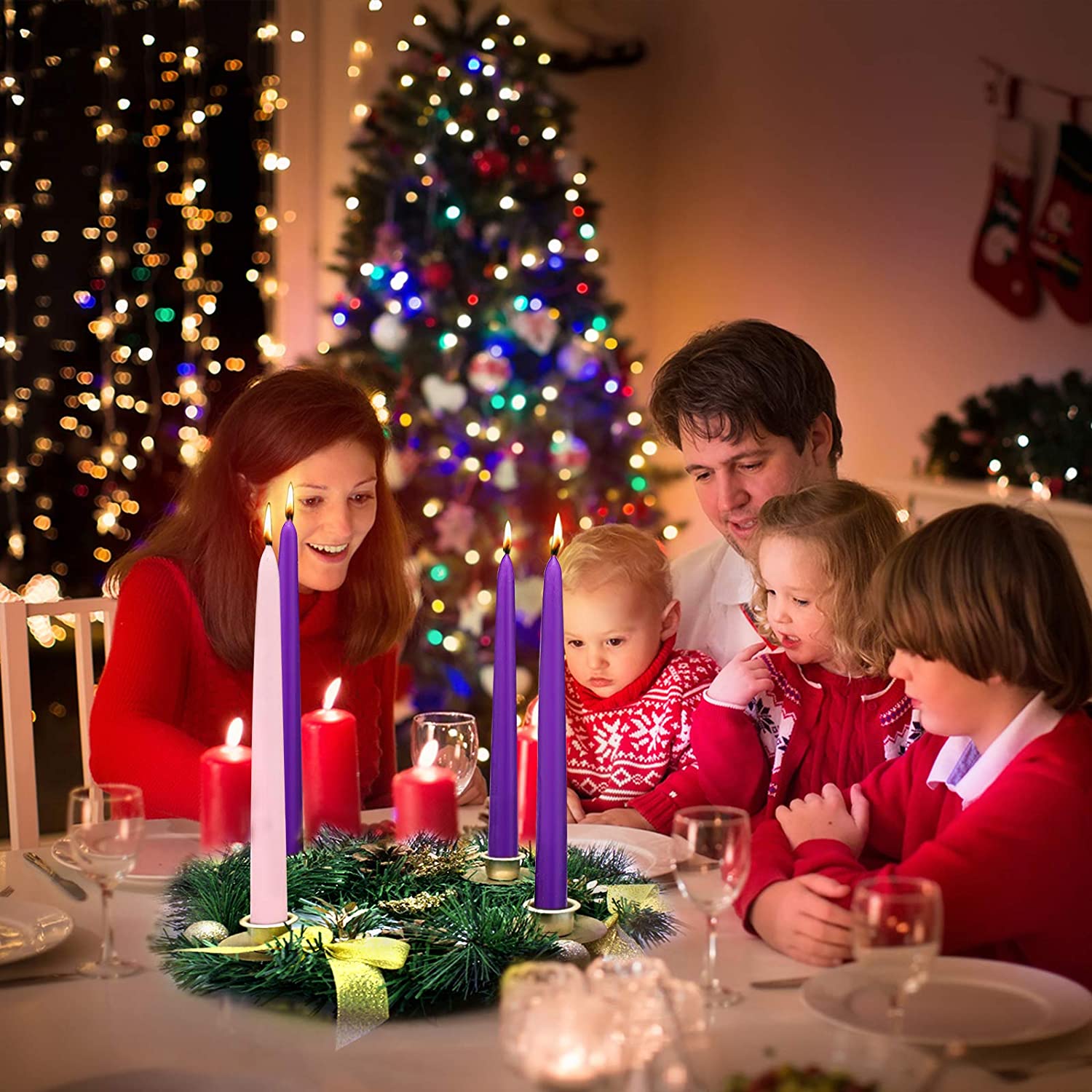 Advent Candle Holder Wreath X - mas Candles Decorations