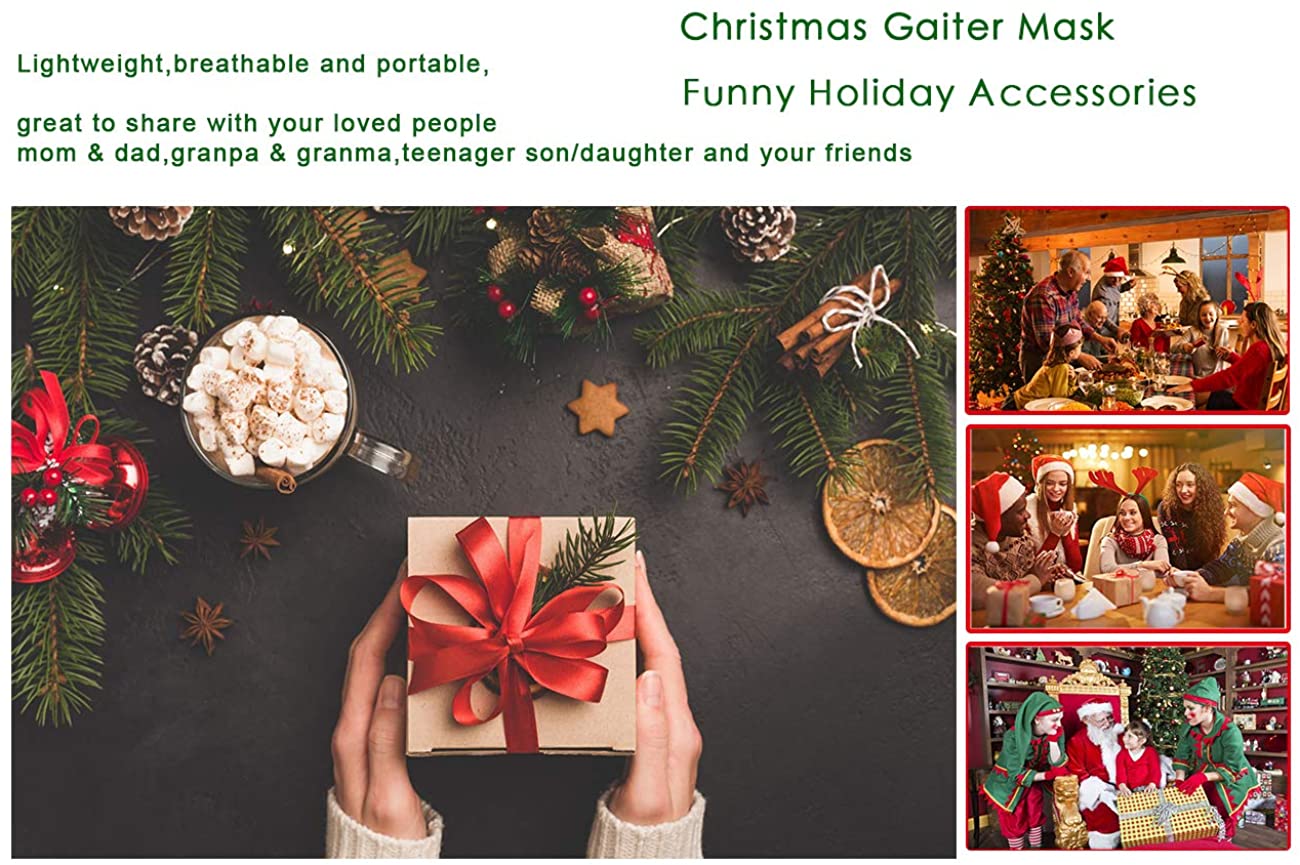 2 Pcs Ugly Christmas Masks Neck Gaiters