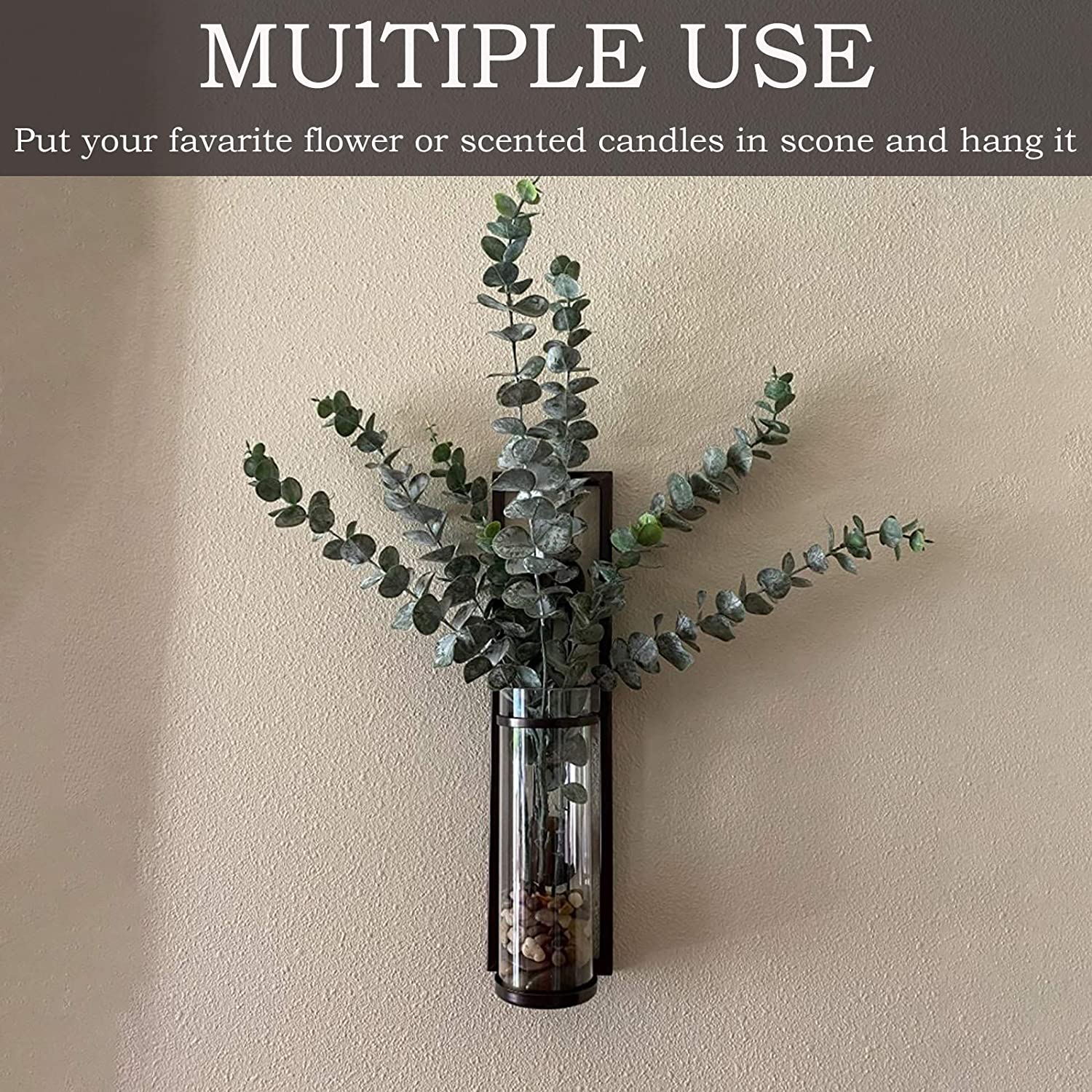 Wall Candle Holder Classic Metal Acrylic Wall Decorations Set of 2