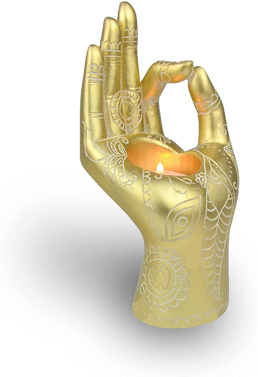 Buddha Hand Candle Holder Resin Mudra Candle Holder Decor Statues Home Office