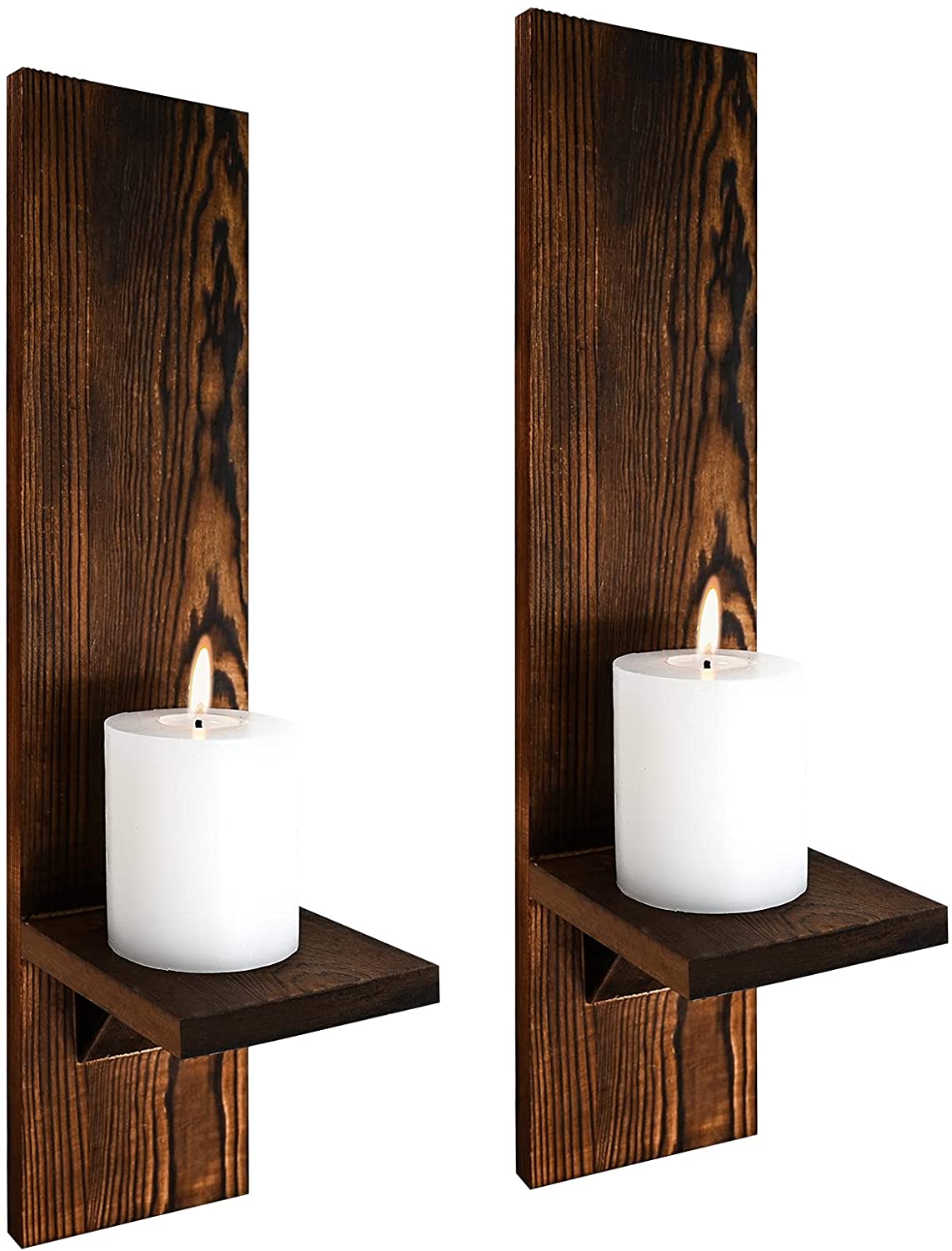 Decorative Wall Sconce Candle Holder Wooden Candle Holder Set of 2