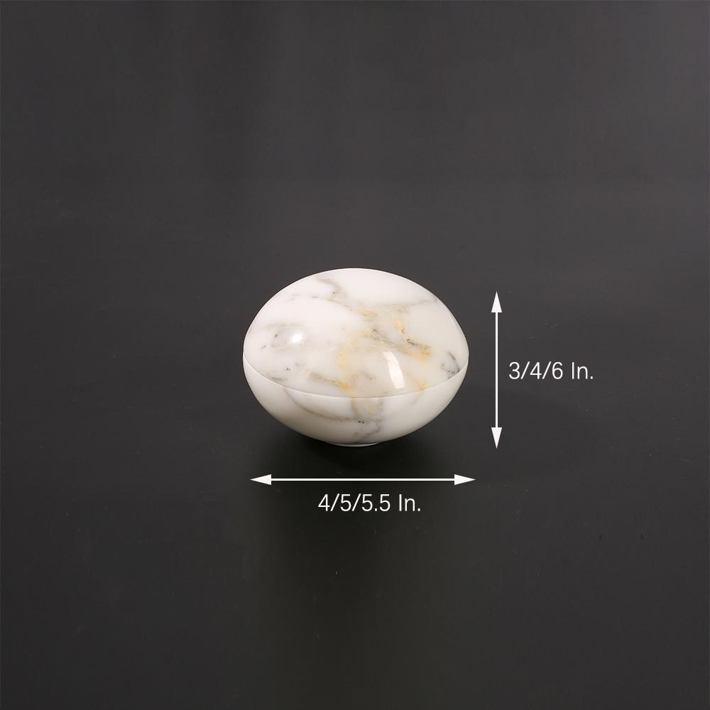 Round Custom Marble Family Ornament White Ornament Set with White Lids