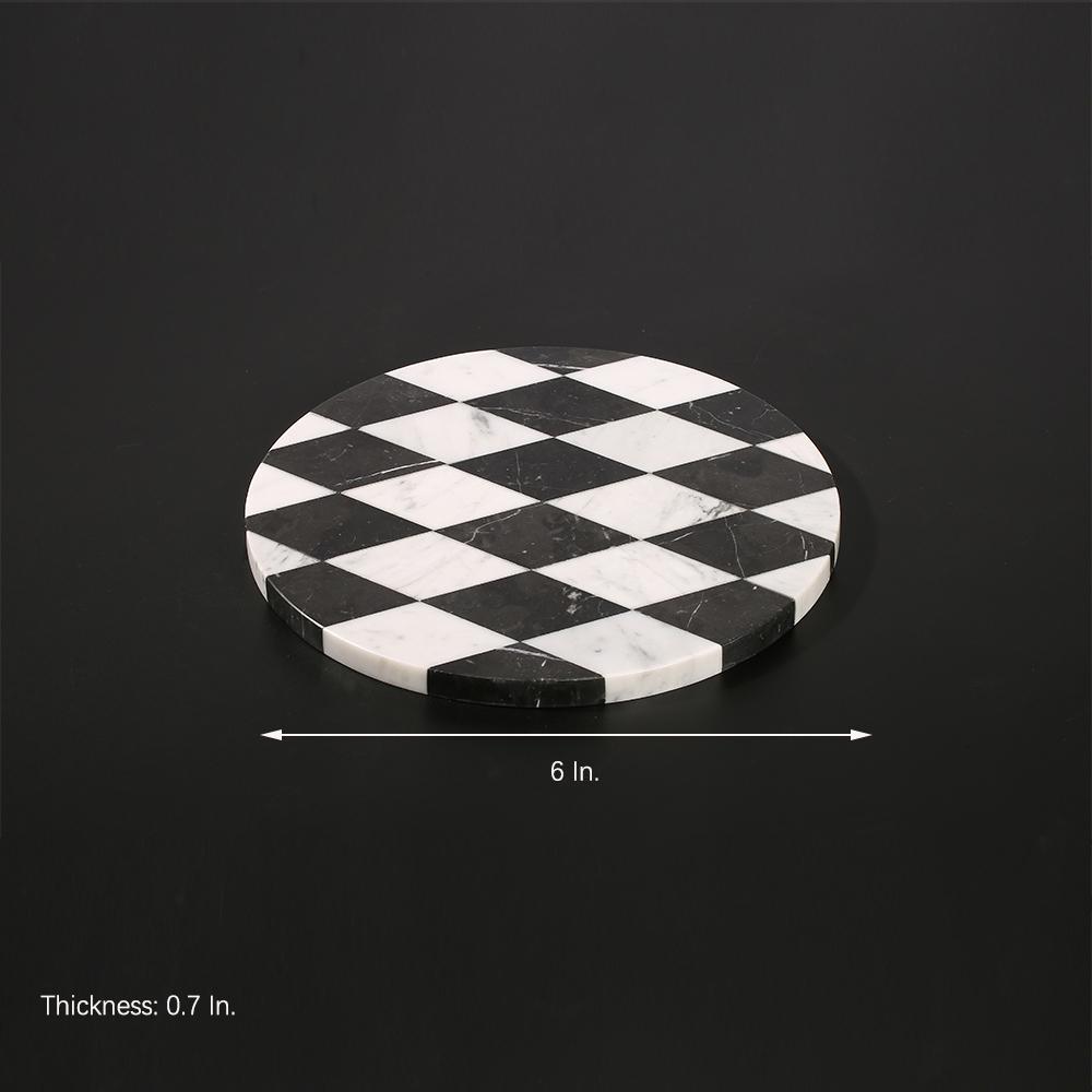 Round Marble Serving Board Sushi Platter Cheese Platter Black White