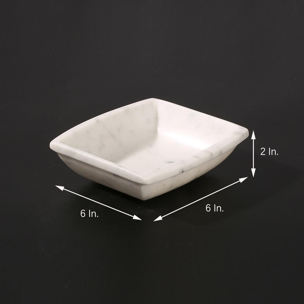Small Fruit Serving Tray Square Farmhouse Marble Desk Organizer Tray White