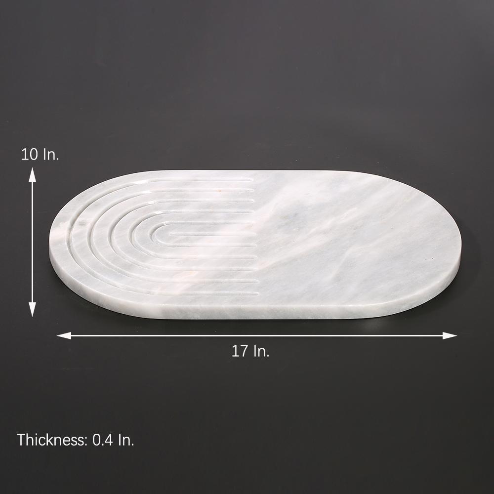 White Marble Oval Modern Dinner Plates Holiday Decorative Dinner Plates