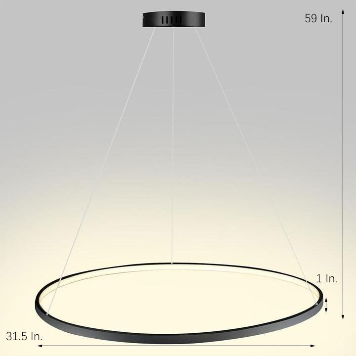 Round Geometric 30 - Watt Single Ring Integrated LED Modern Bedroom Pendant