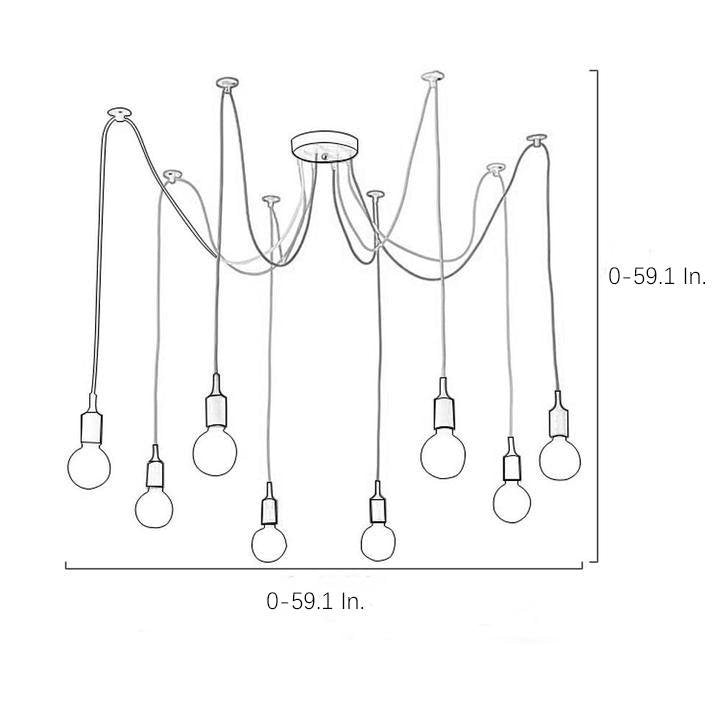 Mini 10-light LED Metal Industrial Chandeliers Pendant Light Hanging Lamp