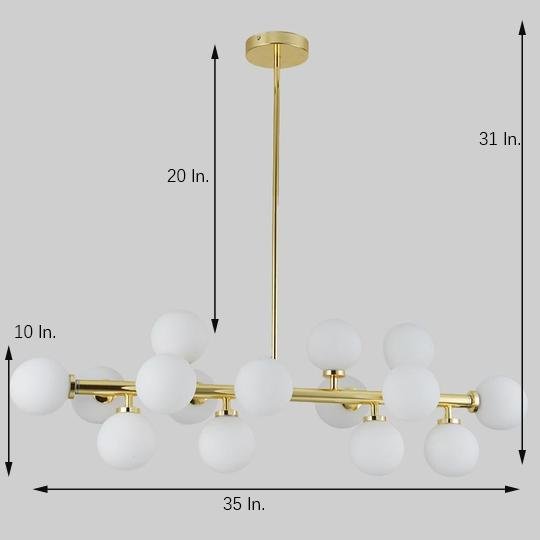 35'' LED 16 Bulbs Molecular Pendant Lighting Pendant Light Fixtures For Living Room