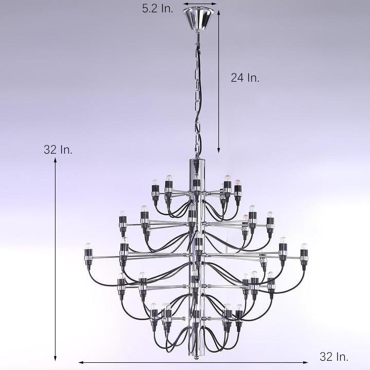 Creative 50-Light Electroplated Candlestick Design Modern Chandeliers