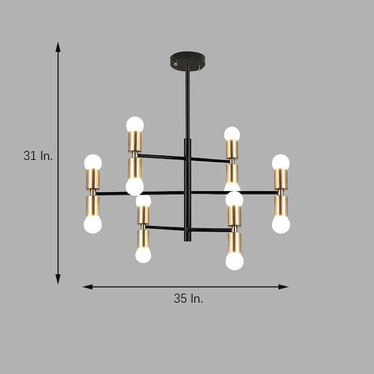 6 Lights LED Modern Gold Geometric Chandelier Hanging Lamp