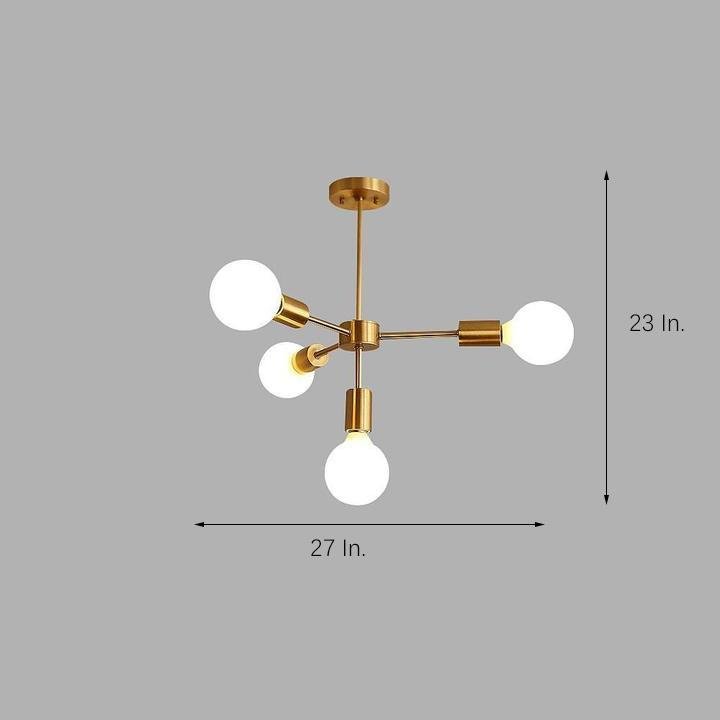 Industrial Sputnik Chandelier Gold Globe Chandelier 4 Lights