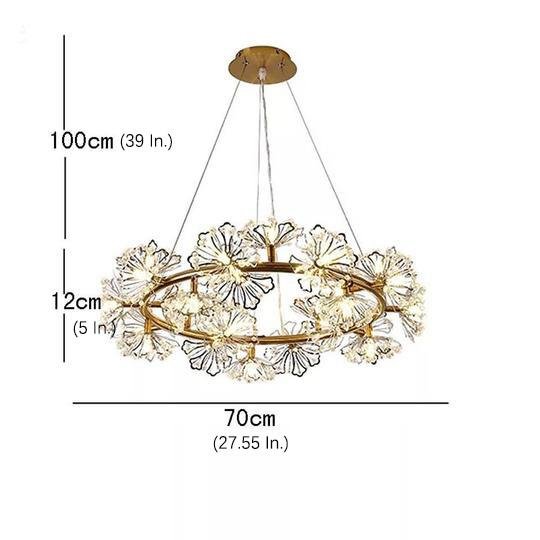 Circle Flower Design Electroplated Metal Crystal Classic Chandeliers