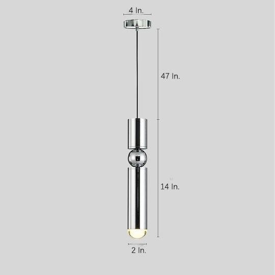 Elongated Cylindrical Electroplated Metal LED Modern Pendant Lighting