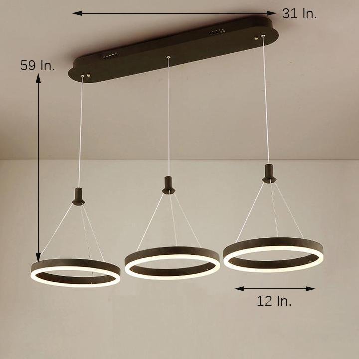 3 - ring Dimmable LED Modern Chandeliers Pendant Light Hanging Lamp