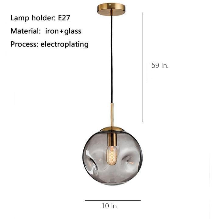 Electroplated Glass Globe LED Modern Pendant Lighting Hanging Lamp Island Lights