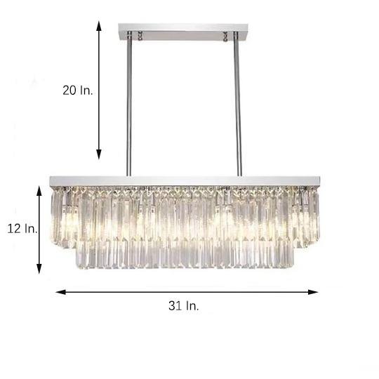 Rectangular Double-layer Crystal LED Industrial Chandeliers Pendant Light
