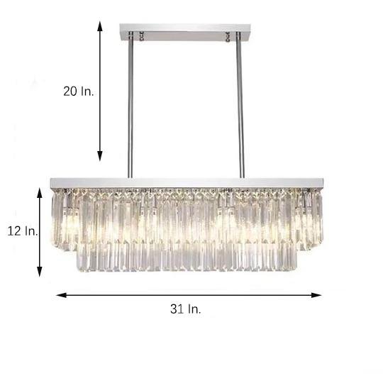 Rectangular Double - layer Crystal LED Industrial Chandeliers Pendant Light