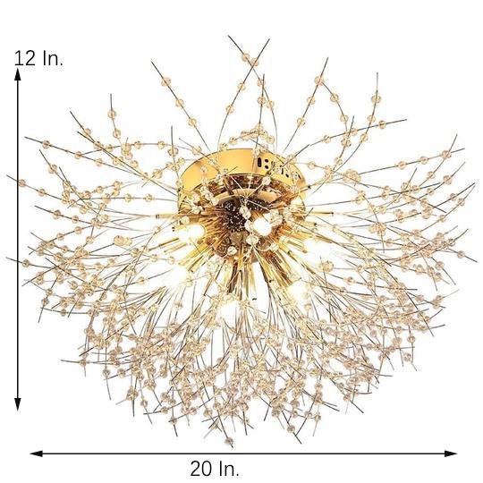 Classic Design Metal Crystal LED Traditional Ceiling Lights with 6 Bulbs