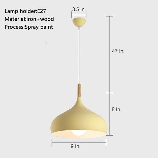 Decorative Cone Pendant Light Metal Wood Island Kitchen Pendant Lighting
