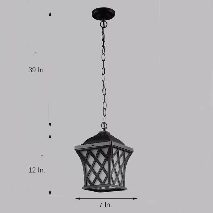 Classic Electroplated Metal Glass Lantern Traditional Pendant Lighting