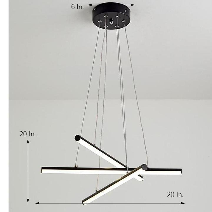 3-piece LED Strip Linear Modern Chandelier Pendant Light Hanging Lamp
