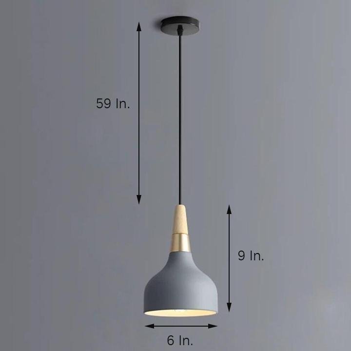 Wood Bamboo Metal LED Modern Pendant Light Hanging Lamp Island Lights