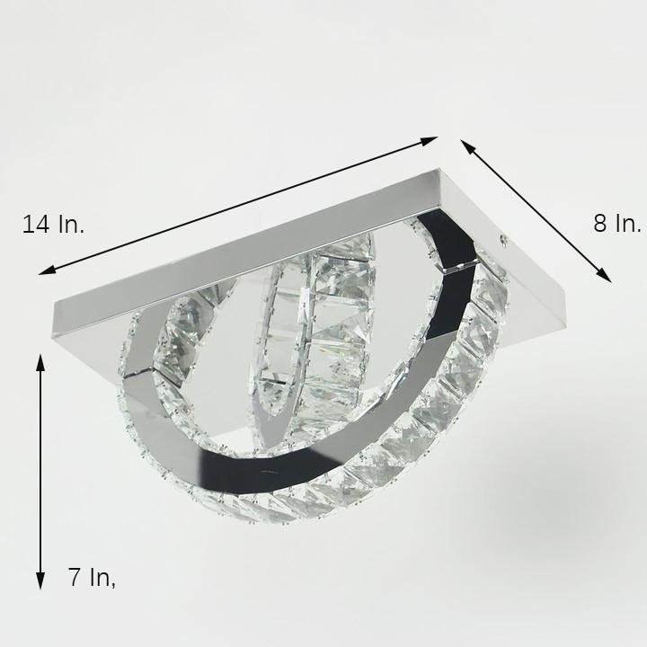 Circular Electroplated Metal Crystal Modern LED Ceiling Lights