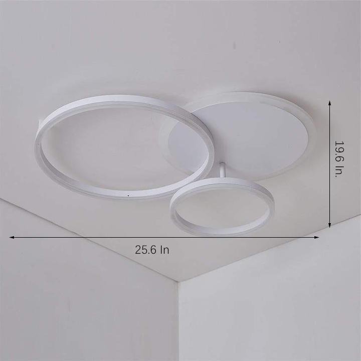 3 - Layers LED Modern Circle Flush Mount Light - 3 - Color Dimmable, 26"x20"