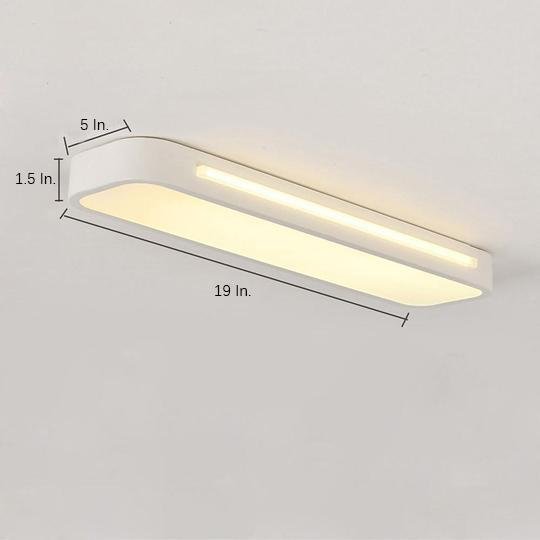 19 in. W 1 - Light Long Oval LED Flush Mount Minimalist Rectangular Ceiling Light