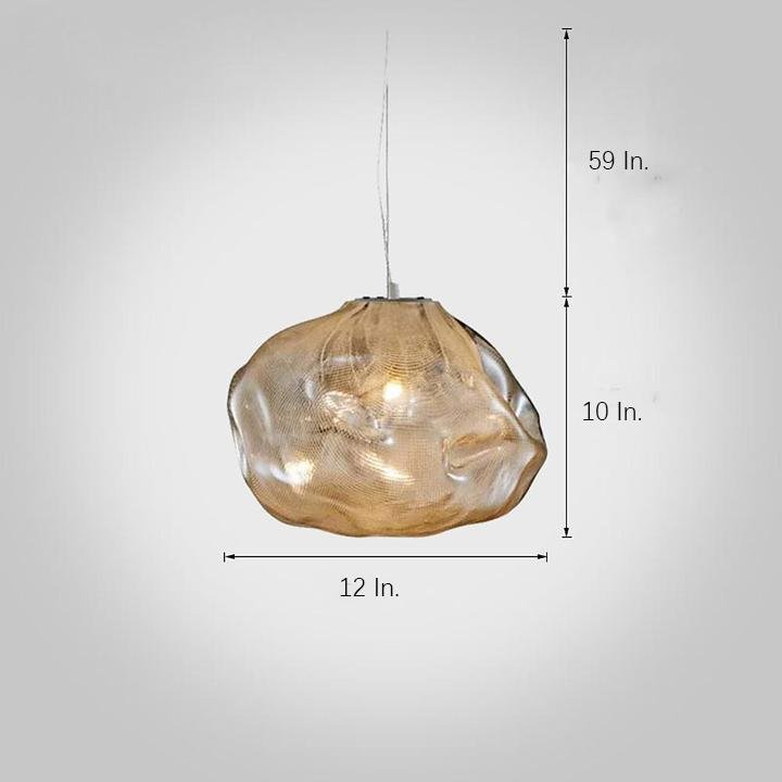 Industrial Metal Glass Bubble Pendant Light Irregular Oval Pendant Lighting