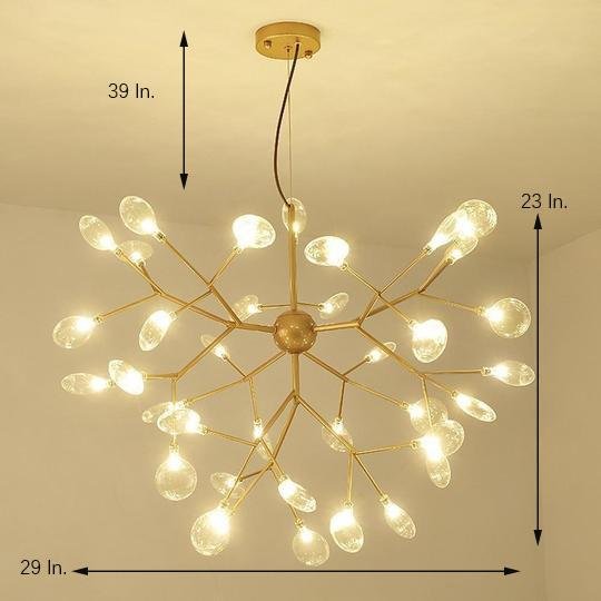 36 Lights LED Cluster Design Modern Sputnik Chandelier Ceiling Light