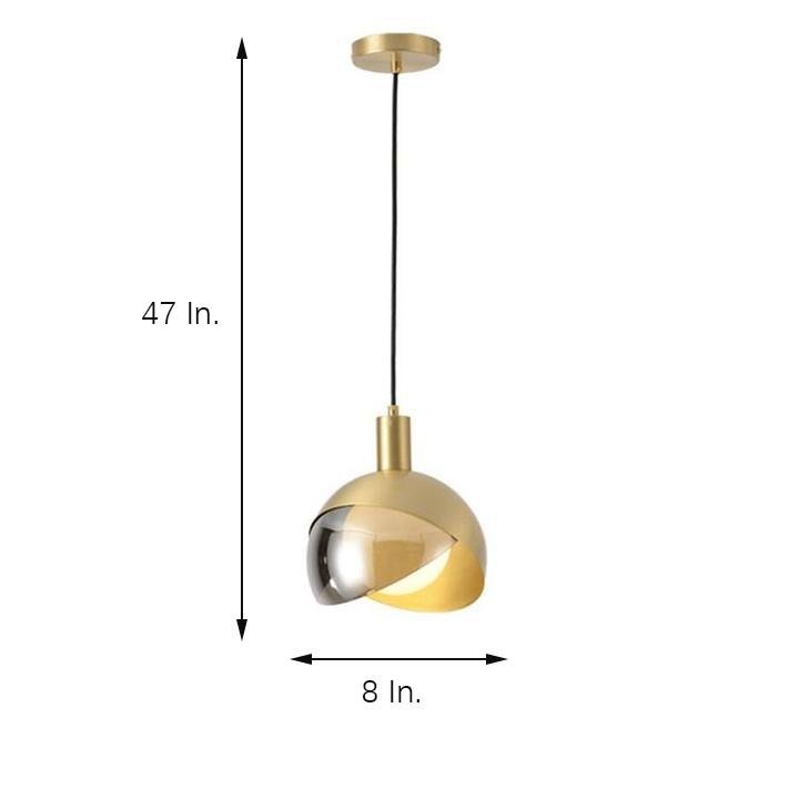 Dual - Colored Semi Globe Metal Glass Pendant Light Industrial Style Pendant Lighting for Office & Dining Room