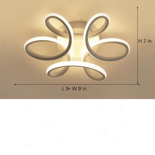 Waves Flower LED Modern Ceiling Light Fixture Flush Mount Lighting Ceiling Lamp