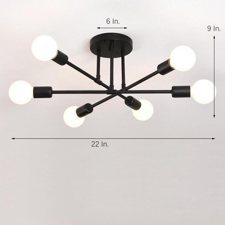 Metal Sputnik Industrial Style Modern Design Flush Mount Lighting LED Ceiling Light
