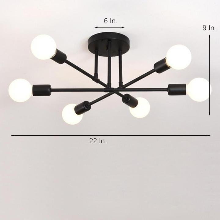 Elegant 6 - Light Flush Mount Light - E26/E27, 22'' Dia