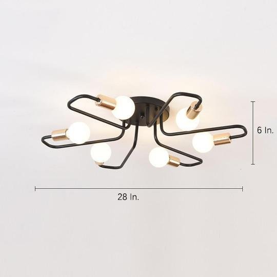 Linear Metal Flower Shaped LED Modern Flush Mount Lighting Ceiling Lights