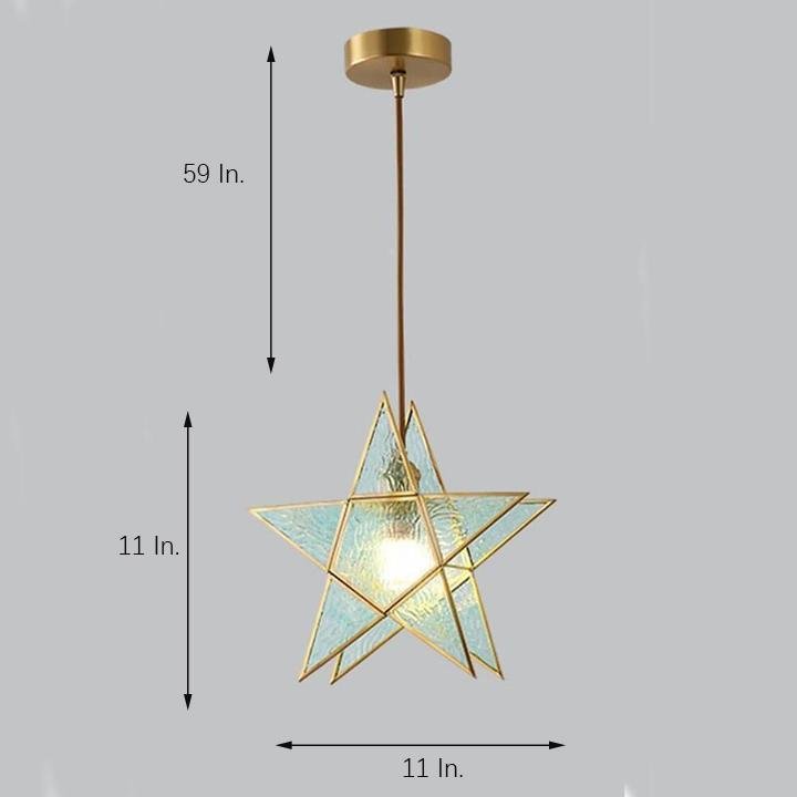 Double Star Shaped Kitchen Pendant Lights Copper Glass Pendant Lighting