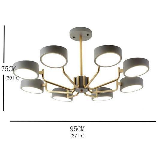 8 - Light Tasking Chandelier - Fixed 24'' Height, 3000K - 5400K