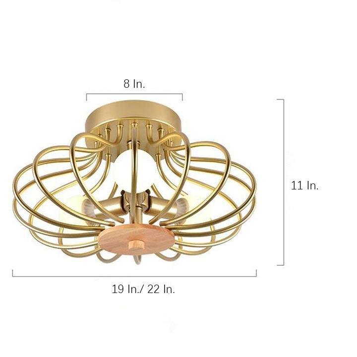 Globes Metal Intricate Modern LED Flush Mount Ceiling Light for Bedroom