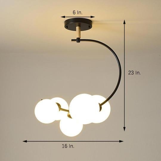 5 - Light Cluster Globe Chandelier Dining Room Chandelier