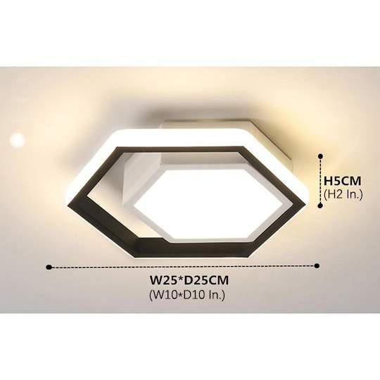2 Hexagon Shaped LED Modern Flush Mount Lighting Ceiling Lights Hanging Light