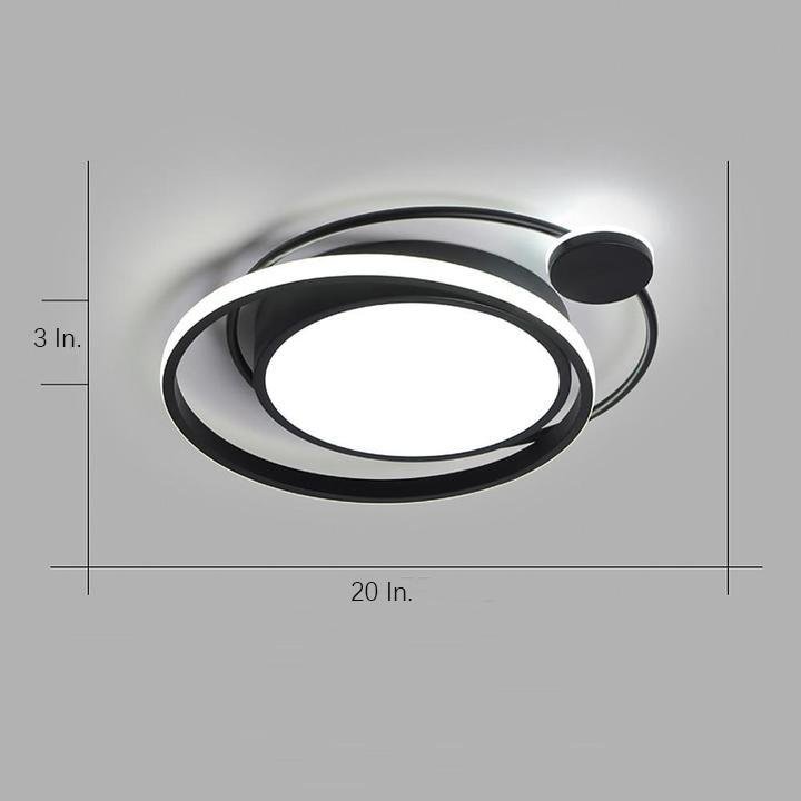 LED Offset Circles Geometric Classic Dimmable Flush Mount Ceiling Light for Bedroom