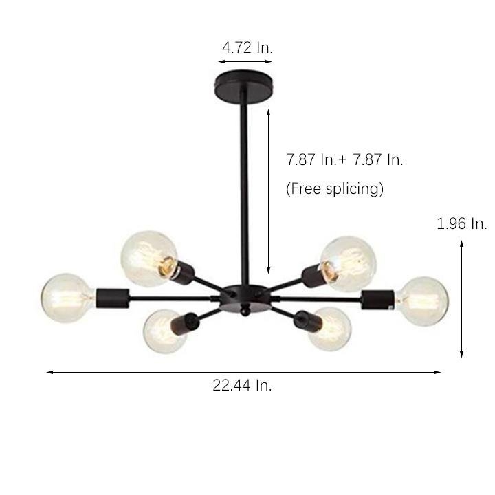 Mid - Century Sputnik Semi - Flush Mount Bedroom 193sq ft - 269sq ft Illumination Area Ceiling Light
