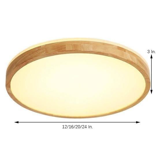 Circular Kitchen Flush Mount Lighting Wood Acrylic LED Living Room Ceiling Lights