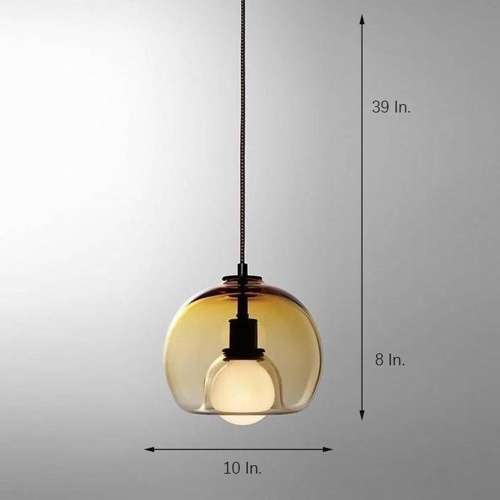 Semi Globe Electroplated Glass Metal LED Nordic Pendant Lighting