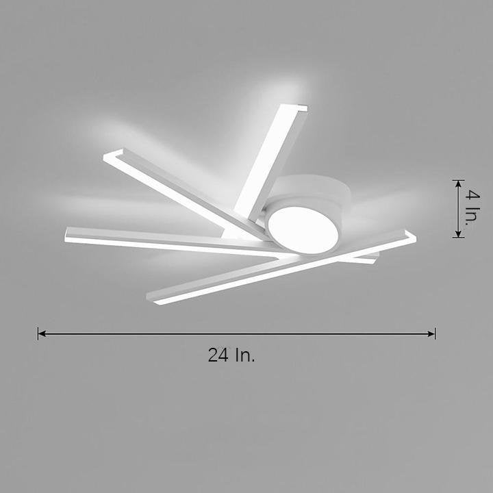 Creative Linear Oval Sticks LED White Modern Flush Mount Ceiling Light
