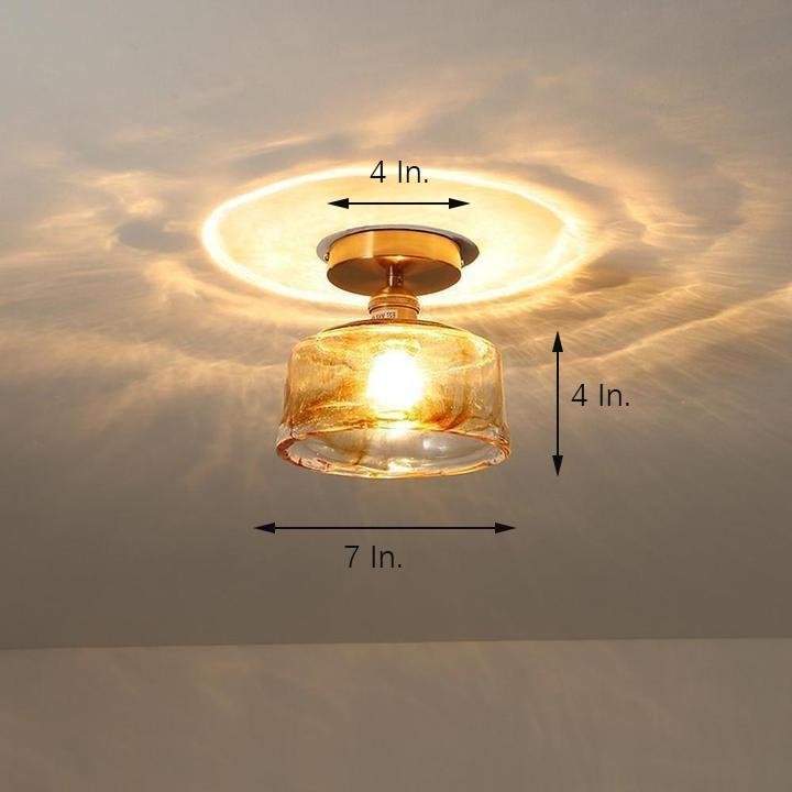 Creative Glass Lantern LED Electroplated Modern Pendant Light Ceiling Lights