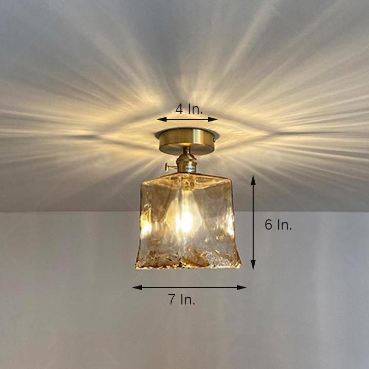Creative Glass Lantern LED Electroplated Modern Pendant Light Ceiling Lights